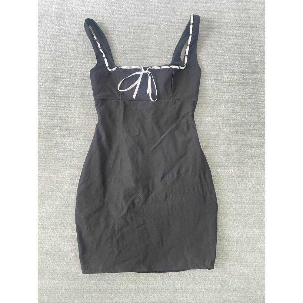 Windsor Dress Women S Black Mini Contrast Trim Coquette Party Sheath Stretch
